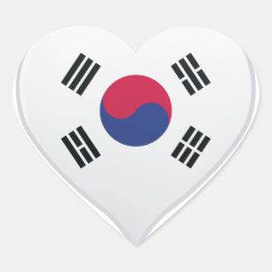 Korea love flag pride heart sticker