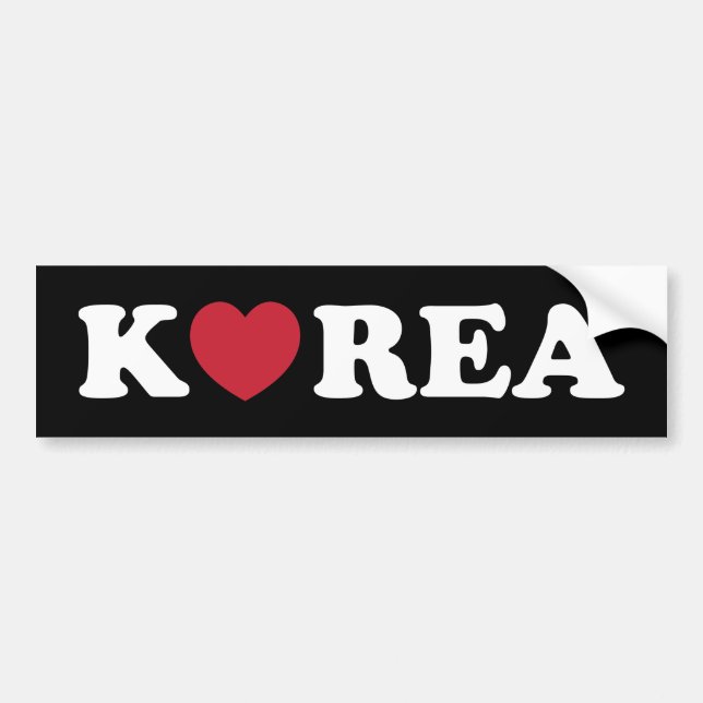 Korea Love Heart Bumper Sticker (Front)