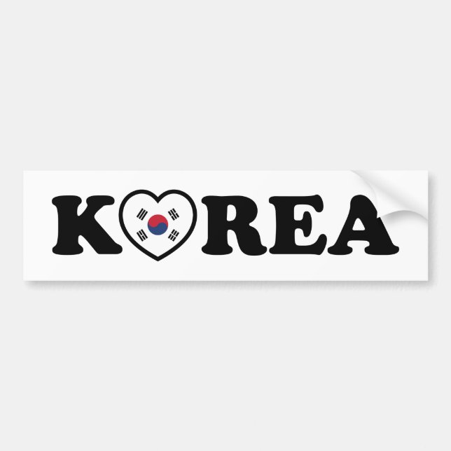 Korea Love Heart Flag Bumper Sticker (Front)
