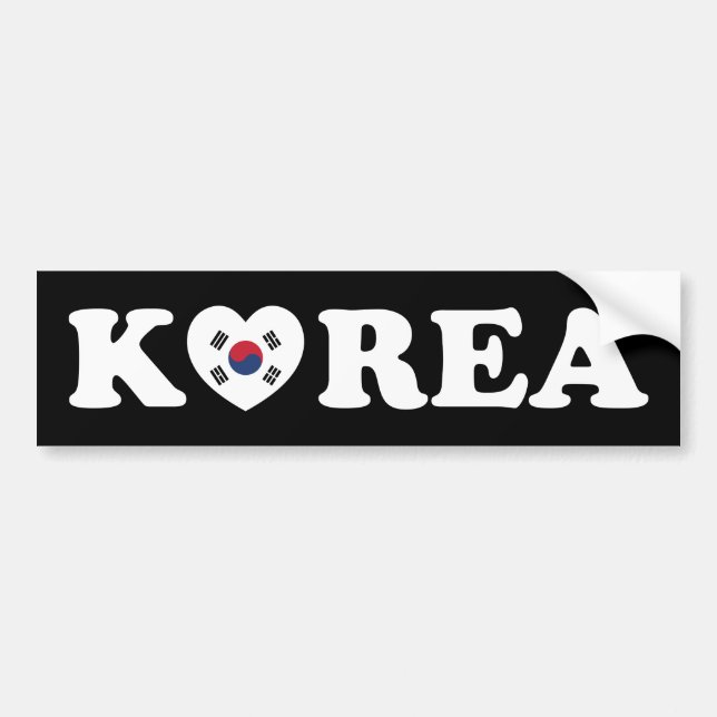 Korea Love Heart Flag Bumper Sticker (Front)