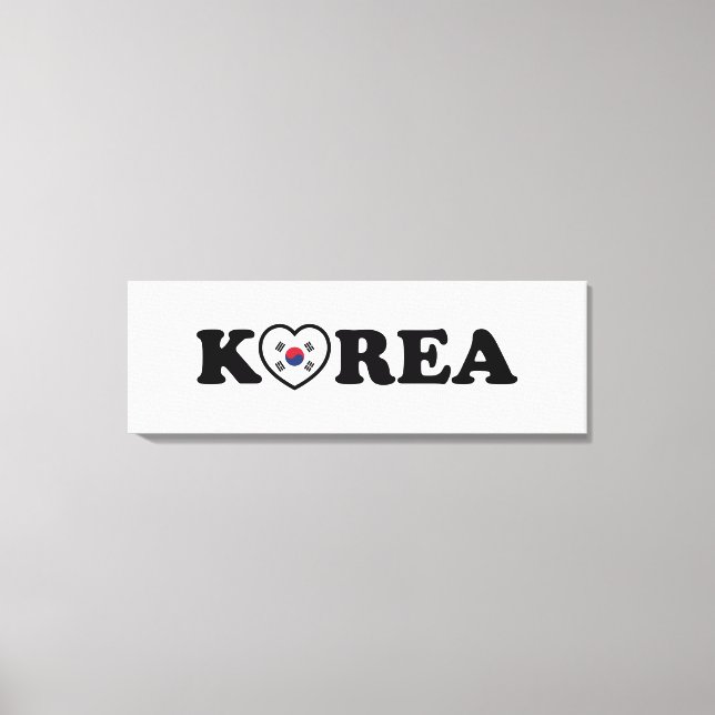 Korea Love Heart Flag Canvas Print (Front)