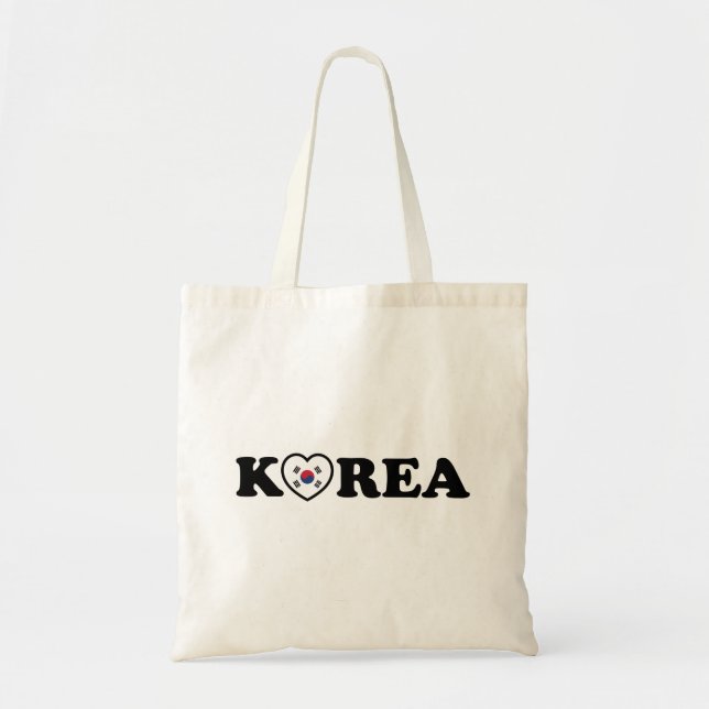 Korea Love Heart Flag Tote Bag (Front)