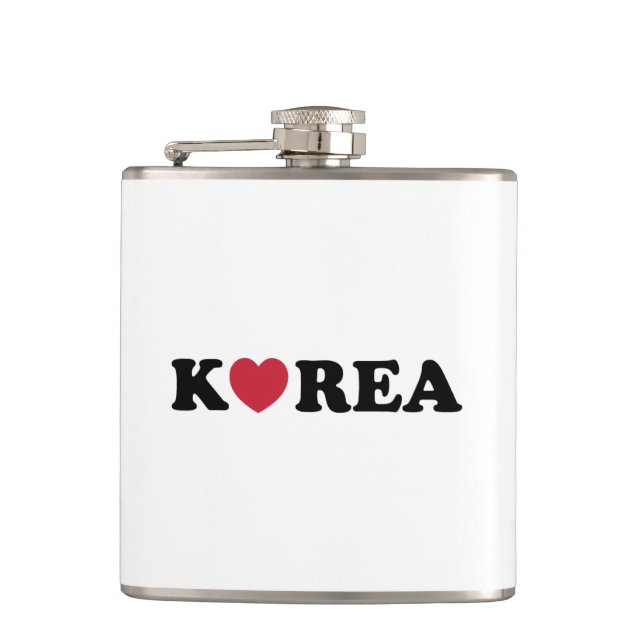 Korea Love Heart Hip Flask (Front)