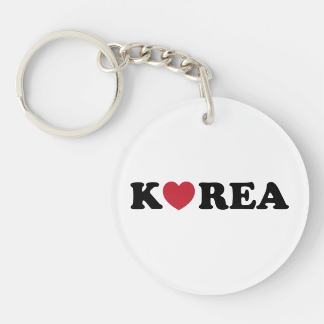 Korea Love Heart Key Ring (Front)