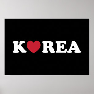 Korea Love Heart Poster