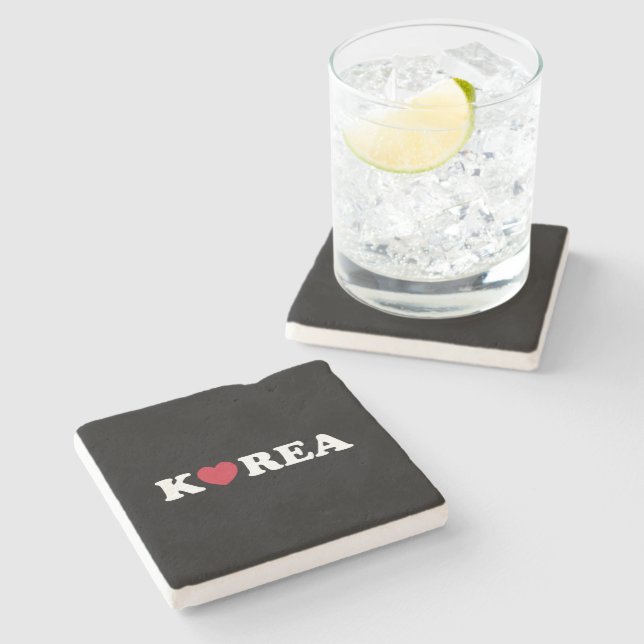Korea Love Heart Stone Coaster (Side)