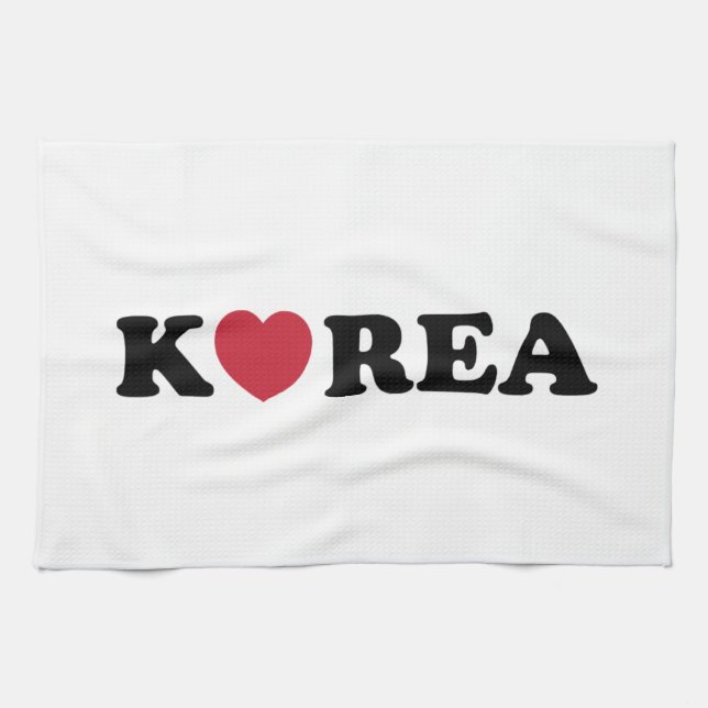 Korea Love Heart Tea Towel (Horizontal)