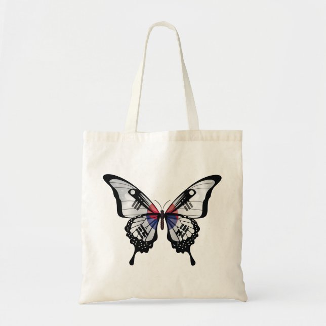 Korea Swallowtail Butterfly Flag Tote Bag (Front)