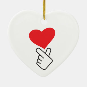 Korea v vinger, wave of Koreaanse hand. k-pop Ceramic Tree Decoration
