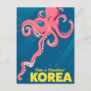 Korea Vacation poster Postcard