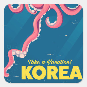 Korea Vacation poster Square Sticker