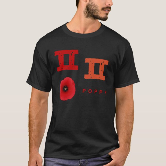 Korean alphabet Hangul Consonant Poppy T-Shirt (Front)