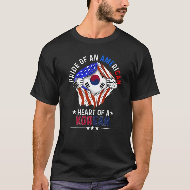 Korean American America Pride Foreign South Korea  T-Shirt (Front)