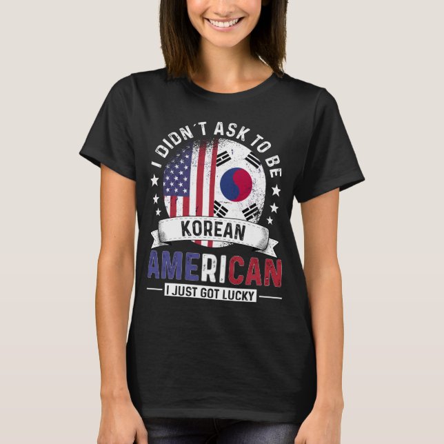 Korean American Flags Pride South Korea Flag T-Shirt (Front)