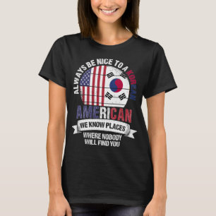 Korean American know Places South Korea Flag T-Shirt