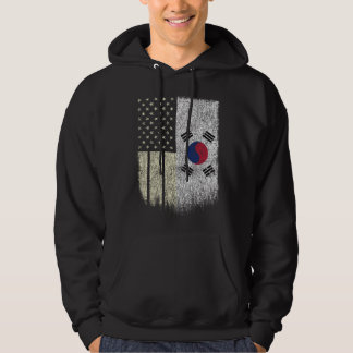 Korean American Korea USA Flag Pride Vintage Hoodie