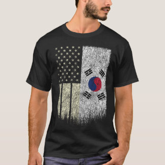 Korean American Korea USA Flag Pride Vintage T-Shirt