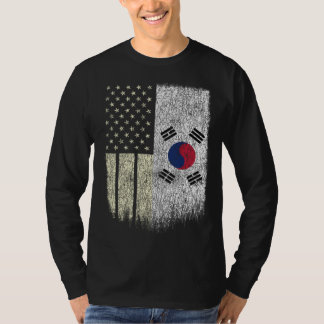 Korean American Korea USA Flag Pride Vintage T-Shirt