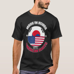 Korean American Parts Ancestry South Korea Usa Fla T-Shirt