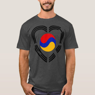 Korean Armenian Multinational Patriot Flag Heart T-Shirt