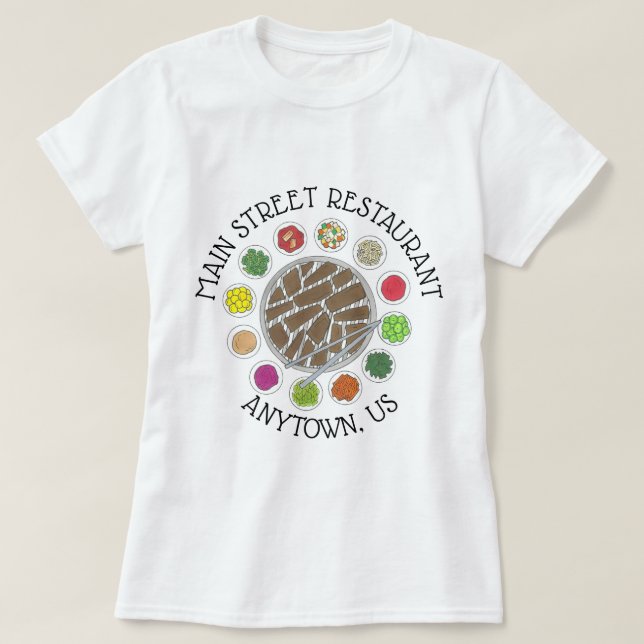 Korean BBQ Barbecue Barbeque Food Restaurant T-Shirt (Design Front)