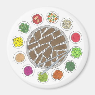 Korean BBQ Barbecue Roast Bulgogi Banchan Food Magnet