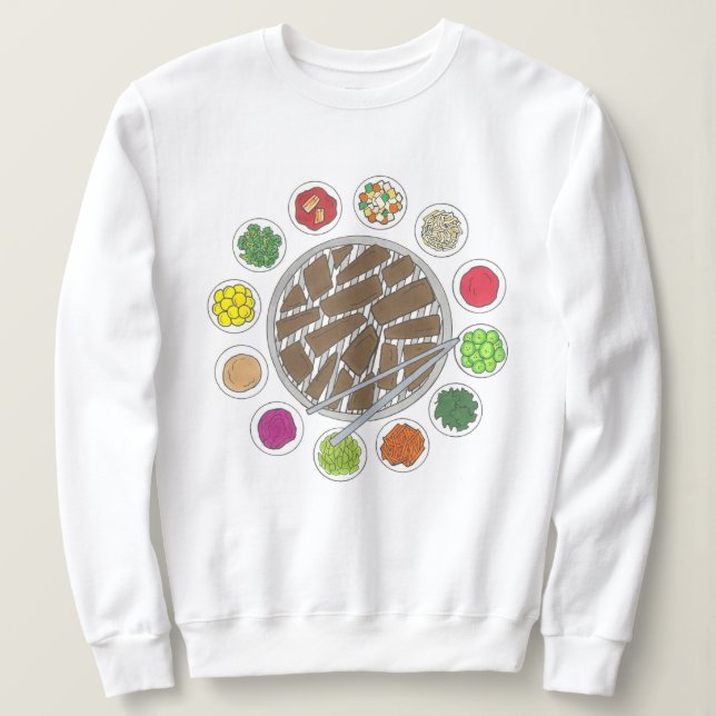 Korean BBQ Barbecue Roast Bulgogi Banchan Food Sweatshirt (Design Front)