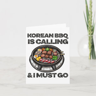 Korean Bbq Funny Korean Barbecue Food Lover Asian  Card