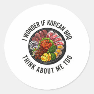 Korean Bbq Funny Korean Byrbecue Food Lover Asian  Classic Round Sticker