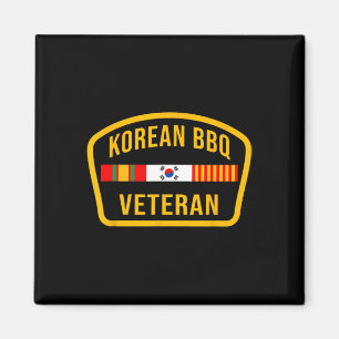 Korean Bbq Veteran Funny Food Lover Gym Cheat Day Magnet