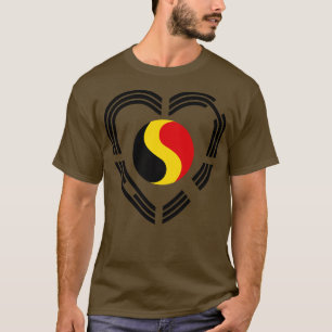 Korean Belgian Multinational Patriot Flag Heart T-Shirt