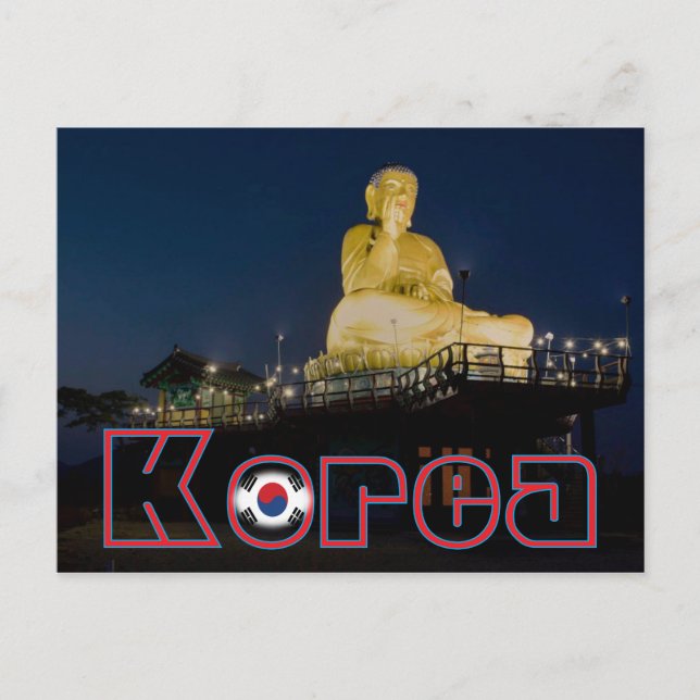 Korean Buddha Night Travel Postcard (Front)