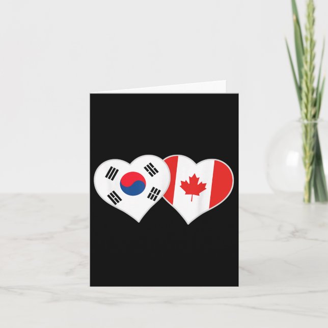 Korean Canadian Flag Heart South Korea Canada  Card (Front)