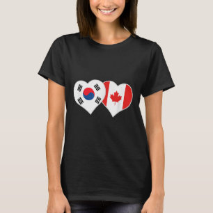 Korean Canadian Flag Heart South Korea Canada T-Shirt