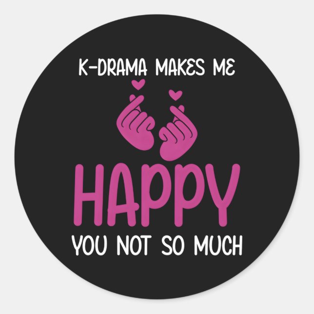 Korean Culture Korean Drama Series Kdrama Watching Classic Round Sticker (Front)