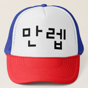 Korean Expert 만렙 Manleb   Hangul Language Trucker Hat