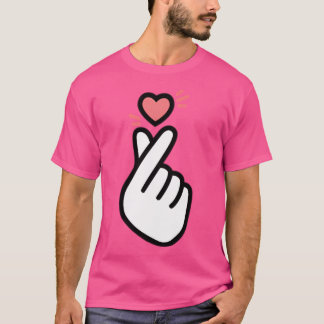 Korean Finger Heart Cute T-Shirt