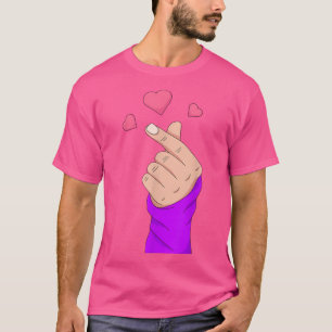 Korean Finger Heart K-pop Merchandise Girls K-Dram T-Shirt