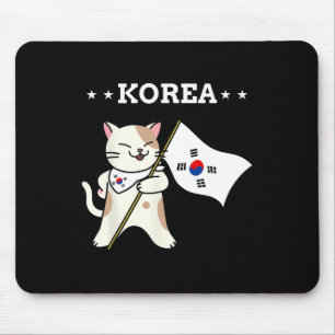 Korean Flag And Cat South Korea  Mouse Pad