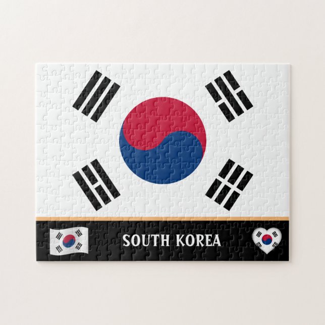 Korean Flag & Korean country / South Korea Jigsaw Puzzle (Horizontal)