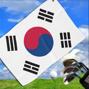 Korean Flag & South Korea golf holiday /sports Golf Towel