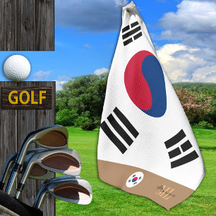 Korean flag & South Korea monogrammed / golf towel