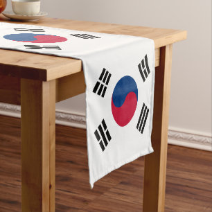 Korean flag, Sports fan house decor / South Korea Short Table Runner