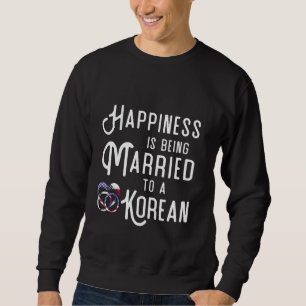 Korean Flag Wedding Rings Heart Marriage South Kor Sweatshirt