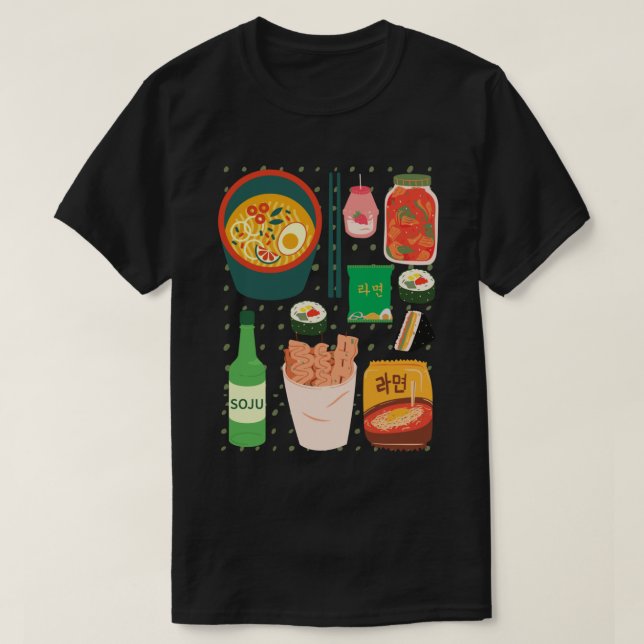 Korean Food Tsirt Tee Shirts Goodness Soju Kimchi  (Design Front)