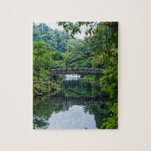 Korean Garden And Bridge Jigsaw Puzzle