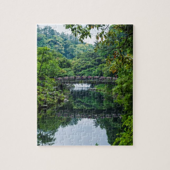 Korean Garden And Bridge Jigsaw Puzzle (Vertical)