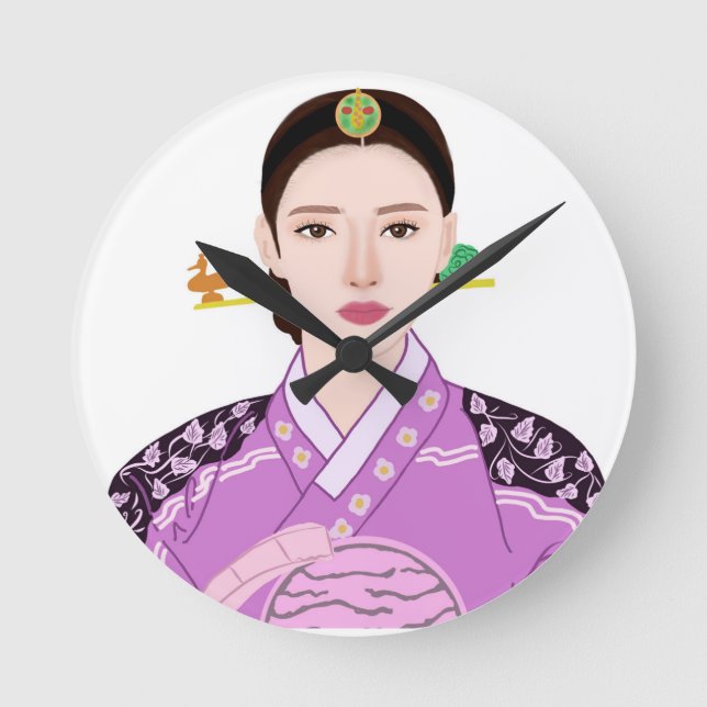 korean girl clock (Front)