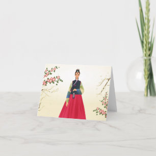 Korean girl in hanbok card