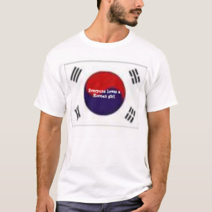 Korean girl with flag T-Shirt